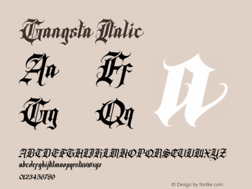 Gangsta-Italic Version 1.000图片样张