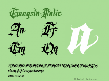 Gangsta-Italic Version 1.000图片样张