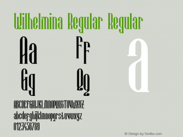 Wilhelmina Regular  Font Sample