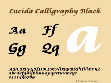 LucidaCalligraphy-Black Version 1.00 Font Sample