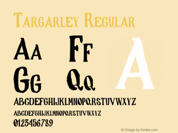 Targarley Version 1.02 Font Sample