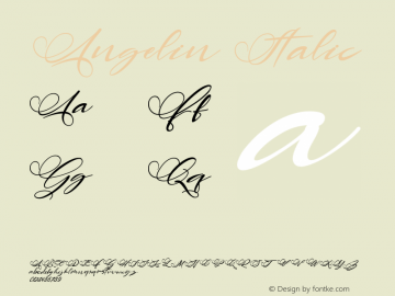 Angelin Italic Version 1.00;January 4, 2020;FontCreator 11.5.0.2430 64-bit Font Sample