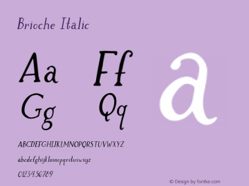 Brioche Italic Version 1.000;hotconv 1.0.109;makeotfexe 2.5.65596图片样张