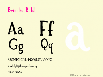 Brioche Bold Version 1.000 Font Sample
