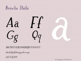 Brioche Italic Version 1.000 Font Sample
