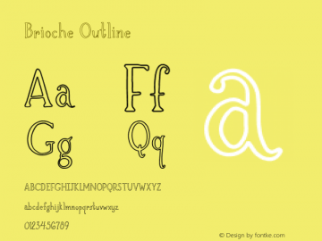 Brioche Outline Version 1.000 Font Sample