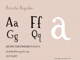 Brioche Regular Version 1.000;hotconv 1.0.109;makeotfexe 2.5.65596 Font Sample