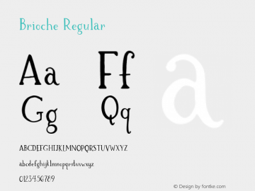 Brioche Regular Version 1.000 Font Sample