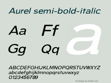 Aurel semi-bold-italic 0.1.0 Font Sample