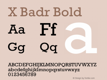 X Badr Bold Version 1.8 Font Sample