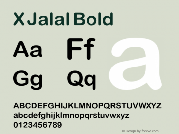 X Jalal Bold Version 1.8 Font Sample