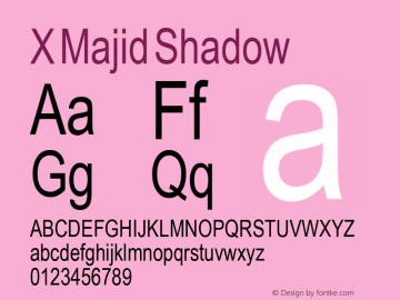 X Majid Shadow Version 1.8 Font Sample