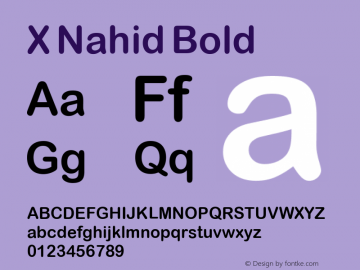 X Nahid Bold Version 1.8 Font Sample
