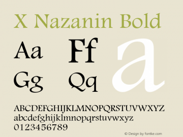 X Nazanin Bold Version 1.8 Font Sample