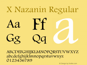 X Nazanin Version 1.8 Font Sample