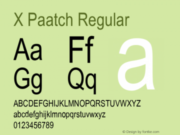 X Paatch Version 1.8 Font Sample