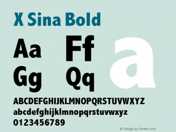 X Sina Bold Version 1.8 Font Sample