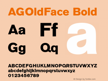 AGOldFace-Bold Version 1.00 Font Sample