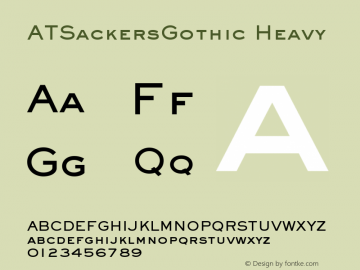 AT Sackers Heavy Gothic 001.000 Font Sample