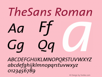 TheSans-Italic Version 1.00 Font Sample