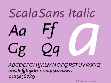 ScalaSans-Italic Version 001.000图片样张