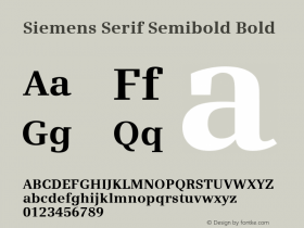 Siemens Serif Semibold Bold Version 3.00图片样张