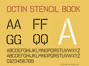 Octin Stencil Bk Version 1.000 Font Sample