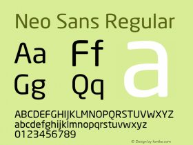 Neo Sans Version 001.000 Font Sample