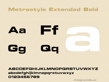 Metrostyle Extended Bold Version 1.3 (ElseWare)图片样张