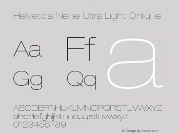 Helvetica 23 Ultra Light Extended Oblique Version 001.000图片样张