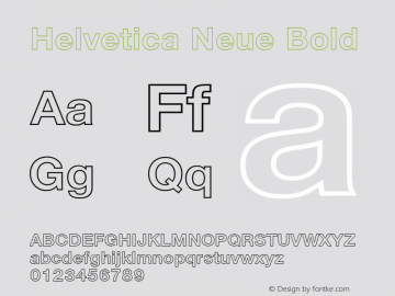 Helvetica 75 Bold Outline Version 001.000 Font Sample