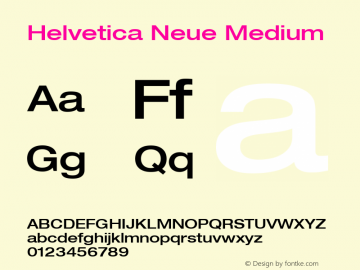 Helvetica 63 Medium Extended Version 001.000 Font Sample