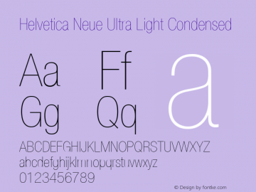 Helvetica 27 Ultra Light Condensed Version 001.000图片样张