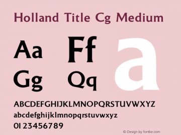 Holland Title Cg Version 001.001 Font Sample