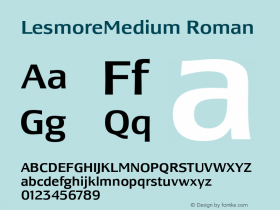 LesmoreMedium April 9, 1993 v1.1i Font Sample