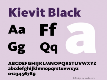 Kievit Black Version 001.000 Font Sample