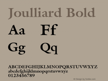 Joulliard Bold Rev. 002.001 Font Sample