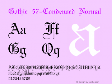 Gothic 57-Condensed Normal 1.0 Tue Jul 11 09:02:58 1995图片样张