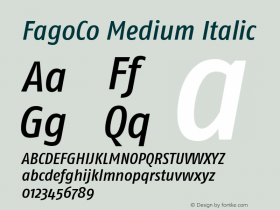 FagoCo-MediumItalic Version 001.000 Font Sample