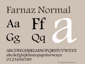 Farnaz Normal 1.0 Font Sample