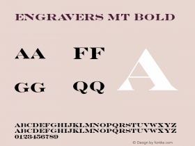 Engravers MT Bold Version 1.00图片样张