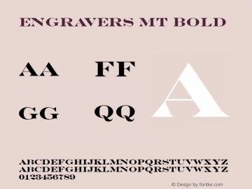 Engravers MT Bold Version 1.00 Font Sample