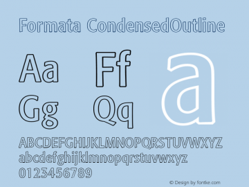 Formata CondensedOutline Macromedia Fontographer 4.1 4/17/2000 Font Sample