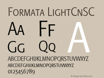 Formata LightCnSC Macromedia Fontographer 4.1 4/17/2000 Font Sample