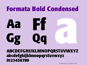 Formata Bold Condensed OTF 1.0;PS 001.001;Core 1.0.22 Font Sample