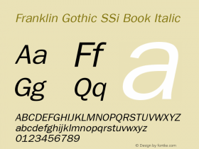 Franklin Gothic SSi Book Italic Version 001.000图片样张