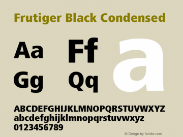 Frutiger 87 Extra Black Condensed Version 001.000图片样张