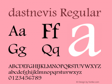 dastnevis Version 1.01 Font Sample