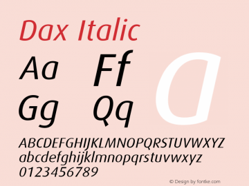 Dax-Italic Version 001.000图片样张