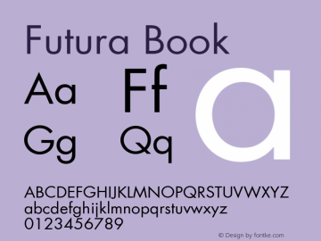 Futura Book Version 001.000 Font Sample